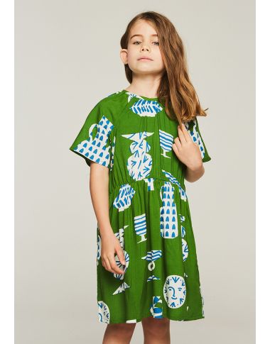 Πράσινο Παιδικό Φόρεμα με Κεραμικά Compañía Fantástica  | ΠΡΟΣΦΟΡΕΣ ΑΝΟΙΞΗ ΚΑΛΟΚΑΙΡΙ  στο Holalla